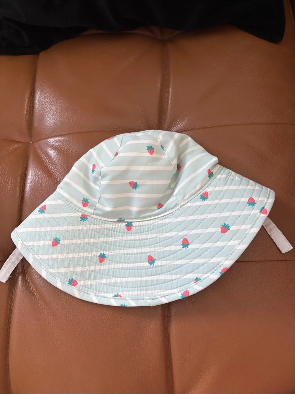 Carter's Mint and Coral Strawberry Sun Hat